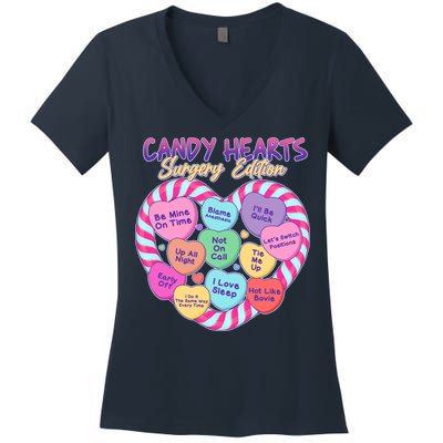 Funny Valentine Candy Hearts Surgery Edition Women's V-Neck T-Shirt