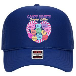 Funny Valentine Candy Hearts Surgery Edition High Crown Mesh Back Trucker Hat