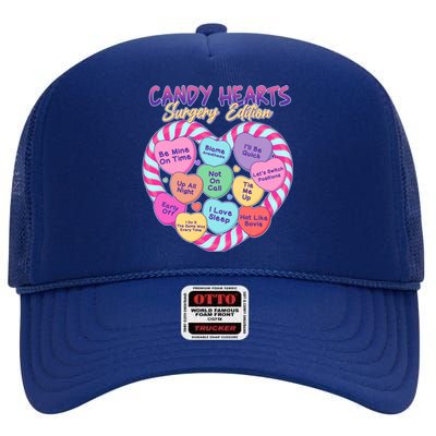 Funny Valentine Candy Hearts Surgery Edition High Crown Mesh Back Trucker Hat