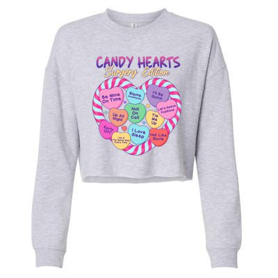 Funny Valentine Candy Hearts Surgery Edition Cropped Pullover Crew