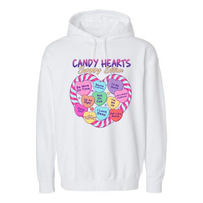 Funny Valentine Candy Hearts Surgery Edition Garment-Dyed Fleece Hoodie