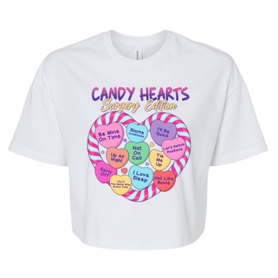 Funny Valentine Candy Hearts Surgery Edition Bella+Canvas Jersey Crop Tee