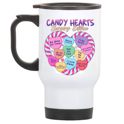 Funny Valentine Candy Hearts Surgery Edition Stainless Steel Travel Mug