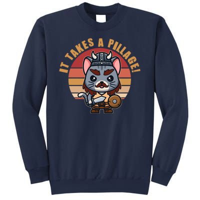 Funny Viking Cat It Takes A Pillage Sweatshirt