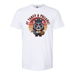 Funny Viking Cat It Takes A Pillage Softstyle CVC T-Shirt