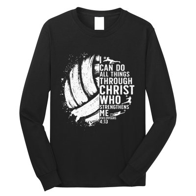 Funny Volleyball Christian Design Girls Long Sleeve Shirt