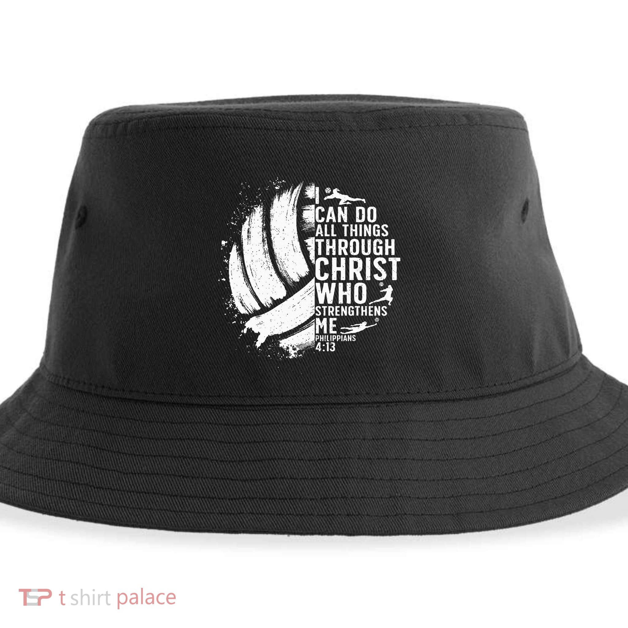 Funny Volleyball Christian Design Girls Sustainable Bucket Hat