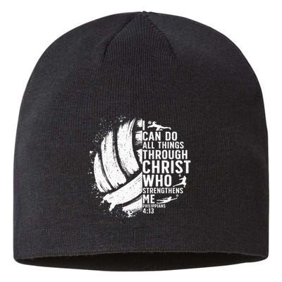 Funny Volleyball Christian Design Girls Sustainable Beanie