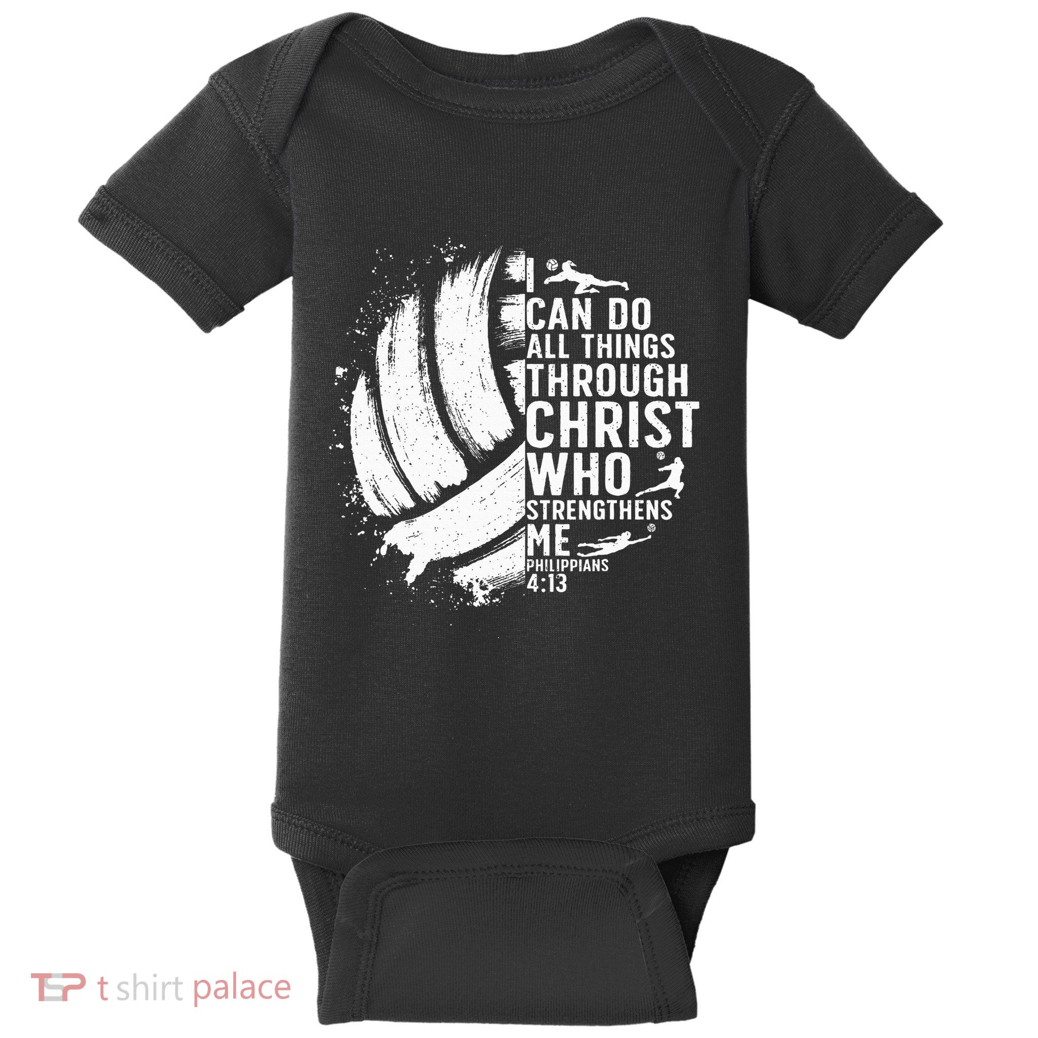 Funny Volleyball Christian Design Girls Baby Bodysuit