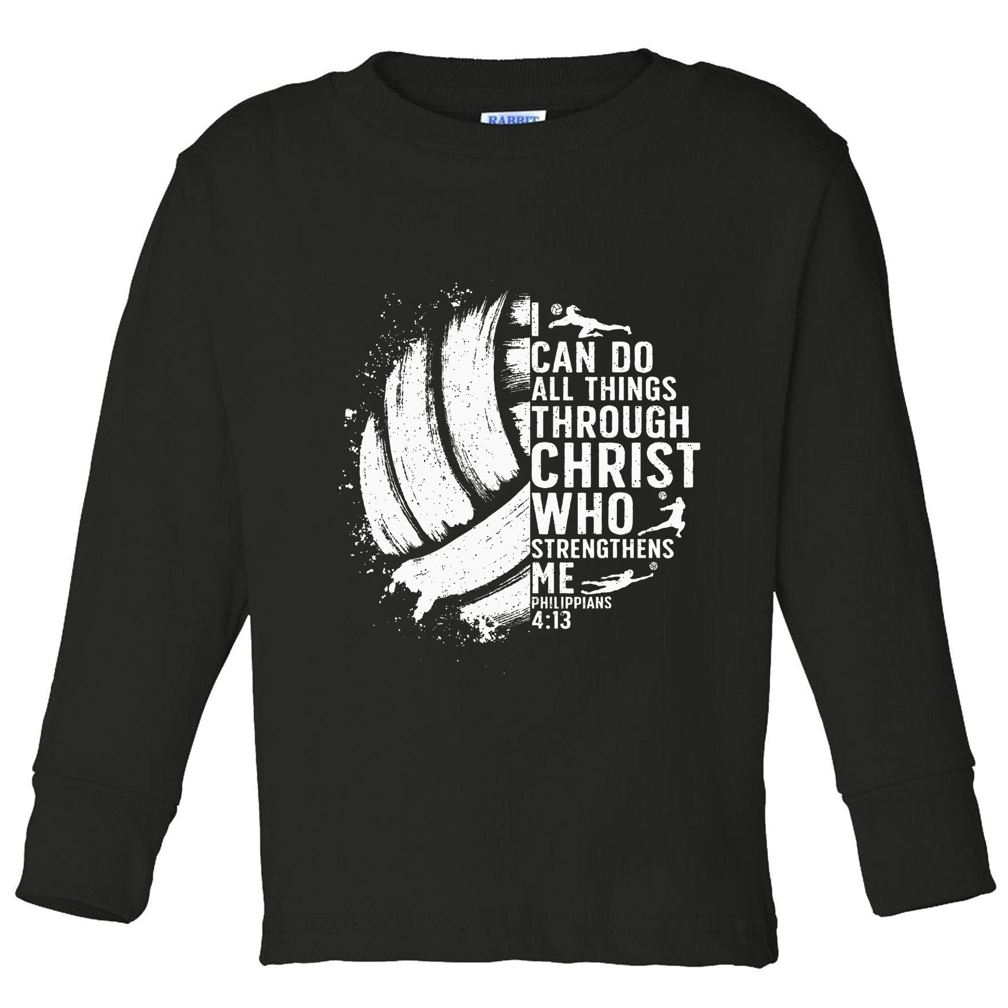 Funny Volleyball Christian Design Girls Toddler Long Sleeve Shirt