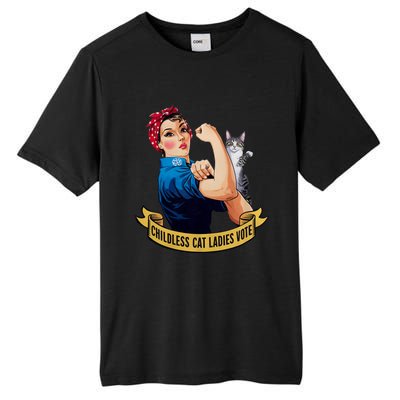 Funny Vintage Childless Cat Ladies Vote Rosie The Riveter Tall Fusion ChromaSoft Performance T-Shirt