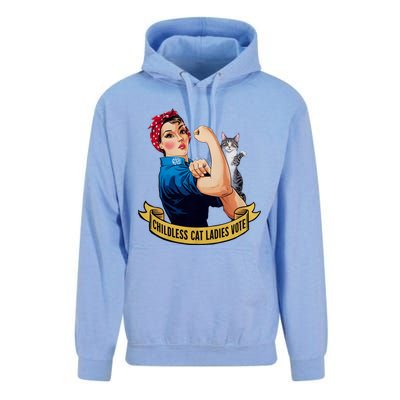 Funny Vintage Childless Cat Ladies Vote Rosie The Riveter Unisex Surf Hoodie