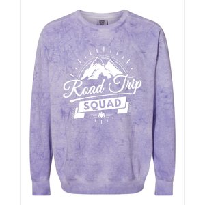 Family Vacation Cute Gift Road Trip Squad Mountains Gift Colorblast Crewneck Sweatshirt