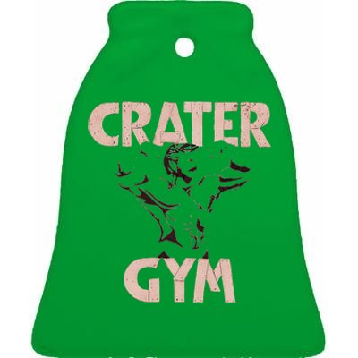 Funny Vintage Crater Gym Ceramic Bell Ornament