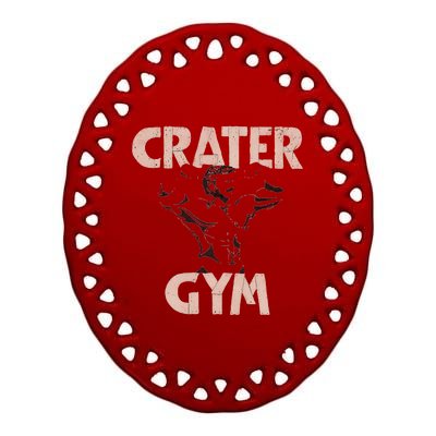 Funny Vintage Crater Gym Ceramic Oval Ornament