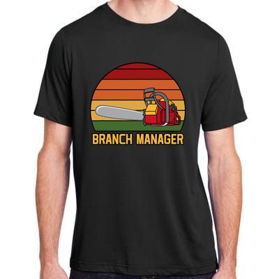 Funny Vintage Chainsaw Branch Manager Lumberjack And Logger Adult ChromaSoft Performance T-Shirt