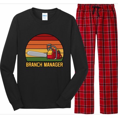 Funny Vintage Chainsaw Branch Manager Lumberjack And Logger Long Sleeve Pajama Set