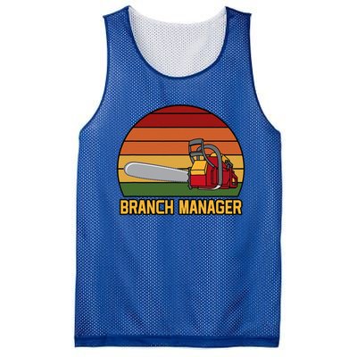 Funny Vintage Chainsaw Branch Manager Lumberjack And Logger Mesh Reversible Basketball Jersey Tank