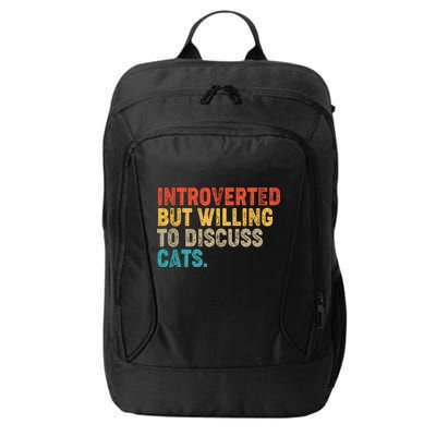 Funny Vintage Colors Introverted But Willing To Discuss Cats City Backpack