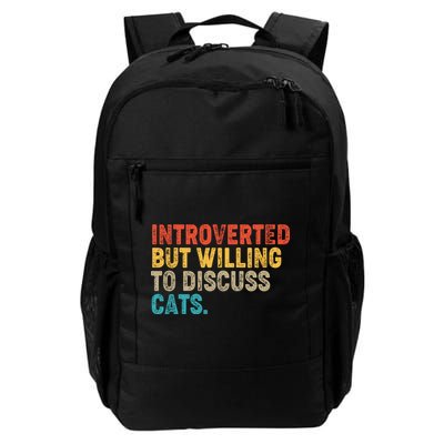 Funny Vintage Colors Introverted But Willing To Discuss Cats Backpack