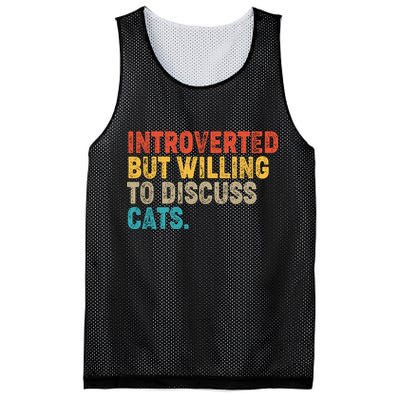 Funny Vintage Colors Introverted But Willing To Discuss Cats Mesh Reversible Basketball Jersey Tank