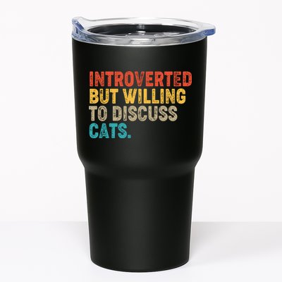 Funny Vintage Colors Introverted But Willing To Discuss Cats Tumbler