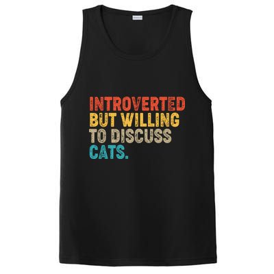 Funny Vintage Colors Introverted But Willing To Discuss Cats PosiCharge Competitor Tank