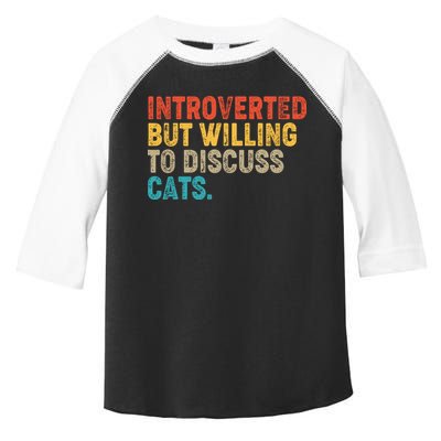Funny Vintage Colors Introverted But Willing To Discuss Cats Toddler Fine Jersey T-Shirt