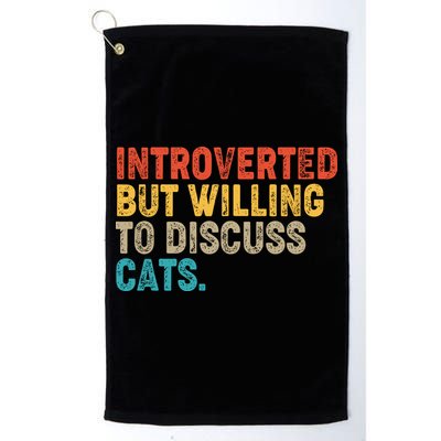 Funny Vintage Colors Introverted But Willing To Discuss Cats Golf Towel