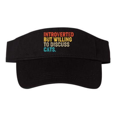 Funny Vintage Colors Introverted But Willing To Discuss Cats Visor