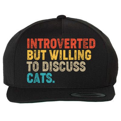 Funny Vintage Colors Introverted But Willing To Discuss Cats Wool Snapback Cap