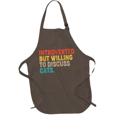 Funny Vintage Colors Introverted But Willing To Discuss Cats Apron