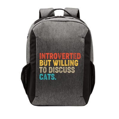 Funny Vintage Colors Introverted But Willing To Discuss Cats Vector Backpack