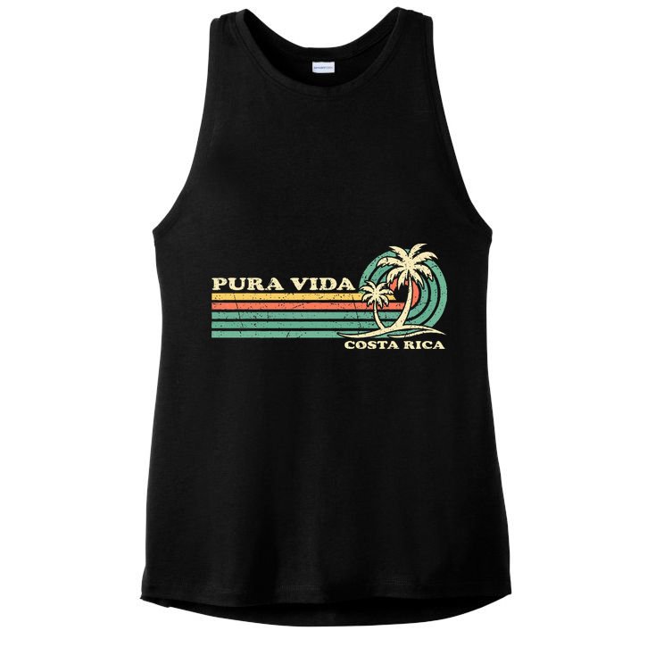 Family Vacation Costa Rica Pura Vida Beach Ladies PosiCharge Tri-Blend Wicking Tank