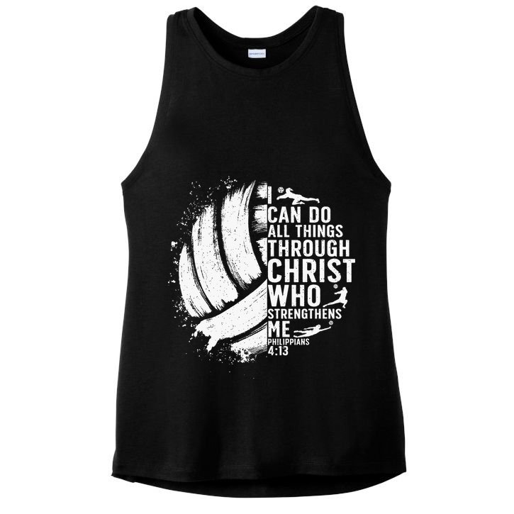 Funny Volleyball Christian Design For Women Ladies PosiCharge Tri-Blend Wicking Tank