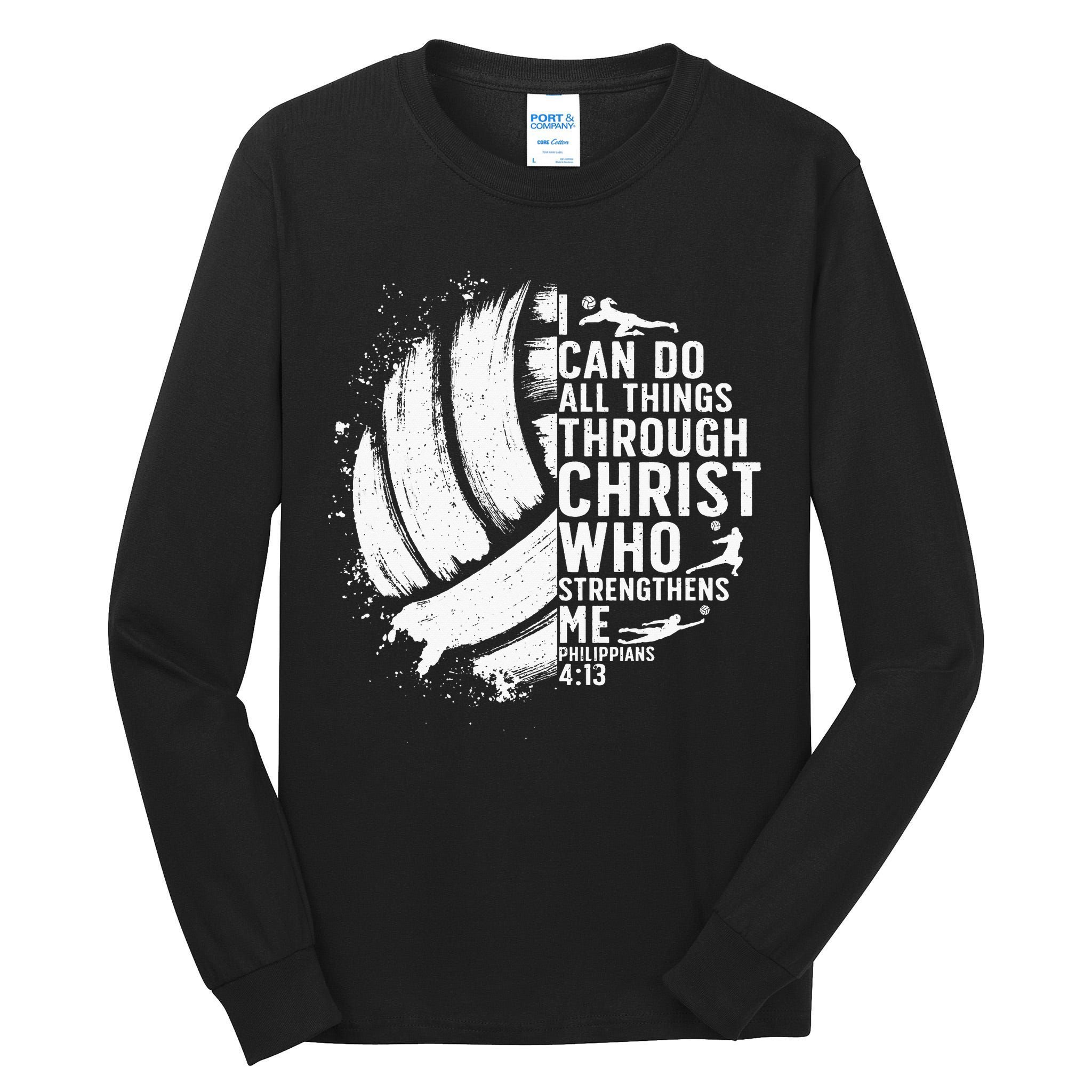 Funny Volleyball Christian Design For Women Tall Long Sleeve T-Shirt