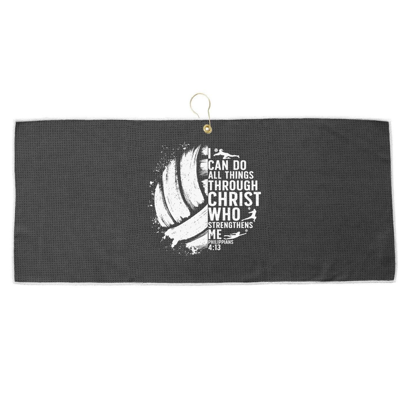 Funny Volleyball Christian Design For Women Large Microfiber Waffle Golf Towel