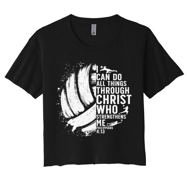 Funny Volleyball Christian Design For Women Women's Crop Top Tee