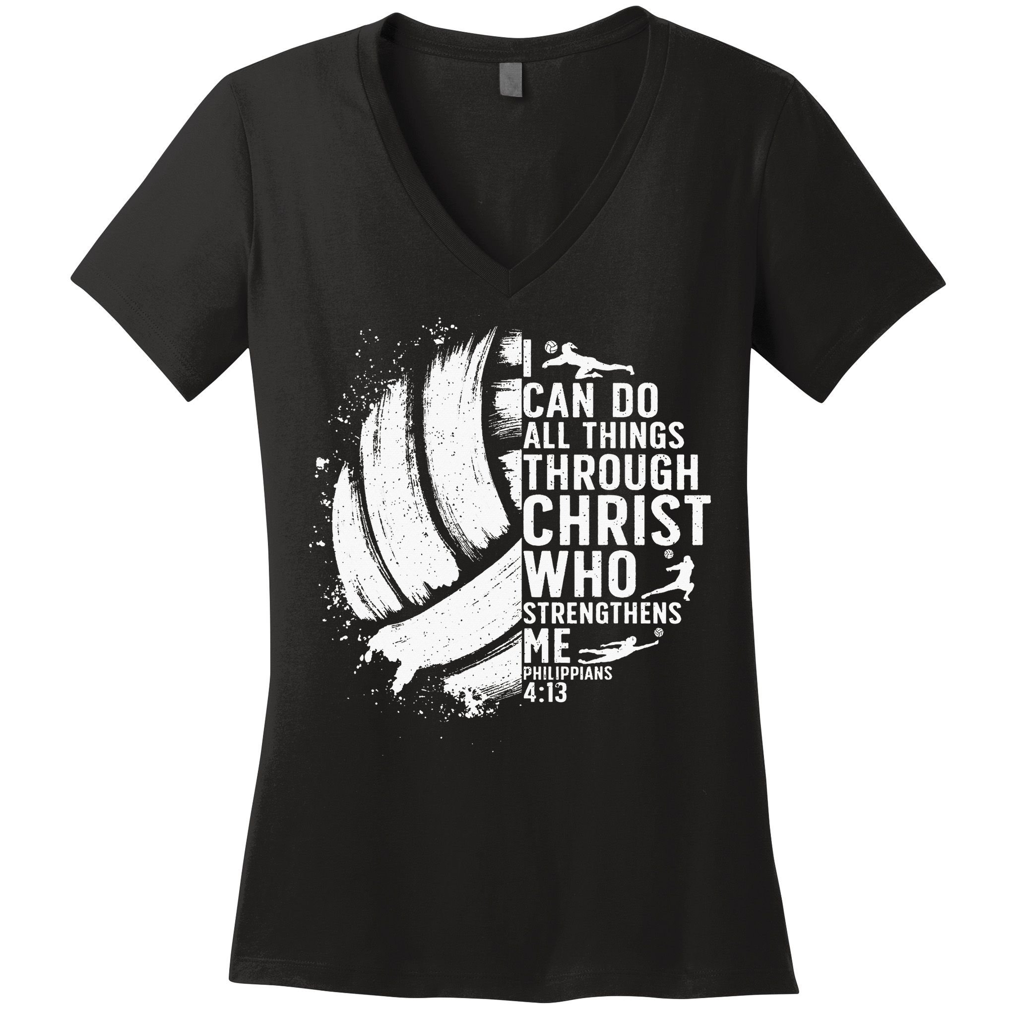 Funny Volleyball Christian Design For Women Women's V-Neck T-Shirt