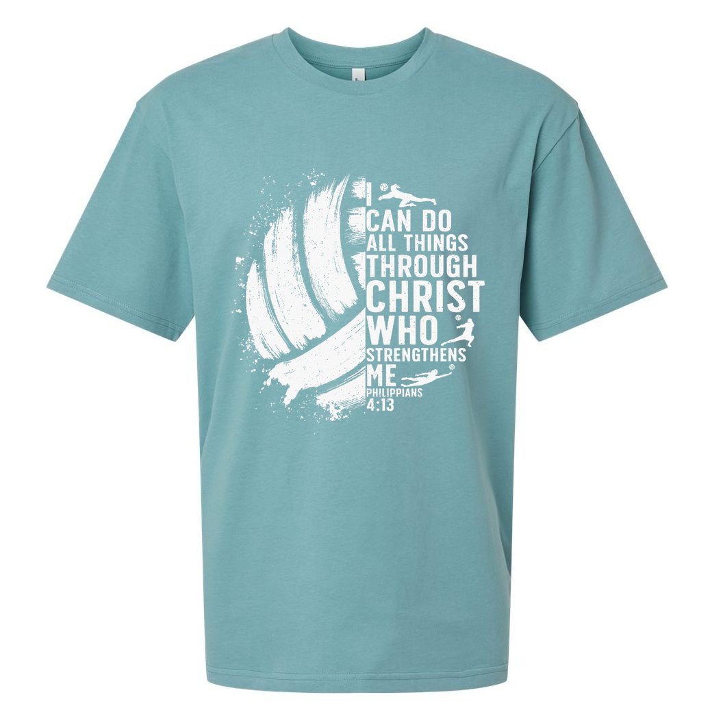 Funny Volleyball Christian Design For Women Sueded Cloud Jersey T-Shirt