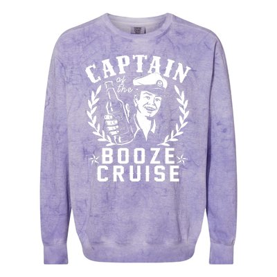 Funny Vintage Captain Of The Booze Cruise Colorblast Crewneck Sweatshirt