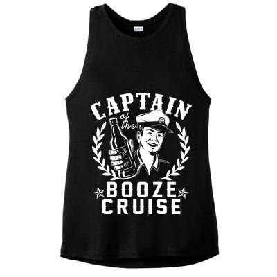 Funny Vintage Captain Of The Booze Cruise Ladies PosiCharge Tri-Blend Wicking Tank