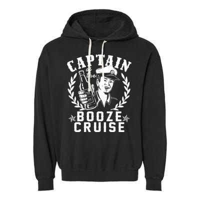 Funny Vintage Captain Of The Booze Cruise Garment-Dyed Fleece Hoodie