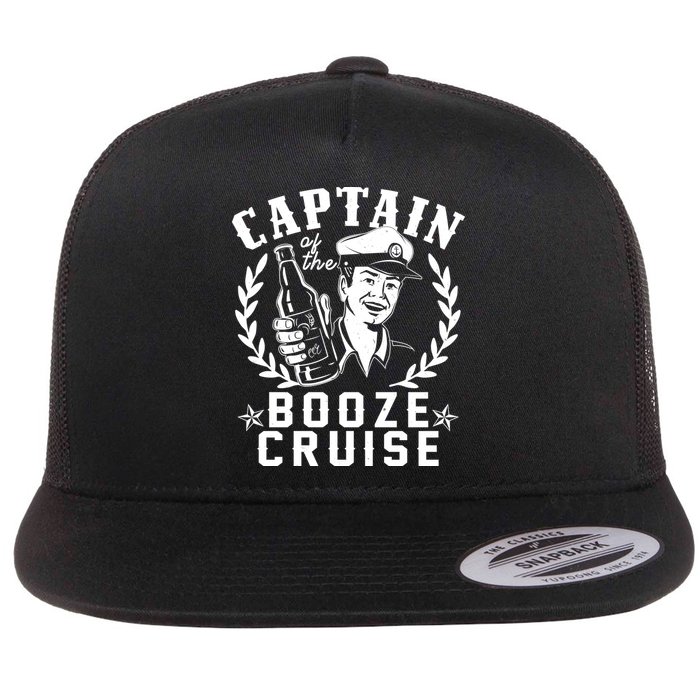 Funny Vintage Captain Of The Booze Cruise Flatbill Hat