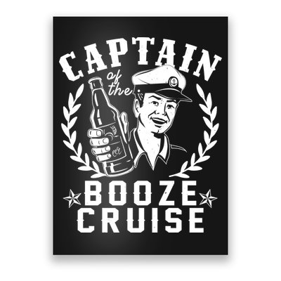 Funny Vintage Captain Of The Booze Cruise Poster