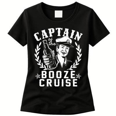 Funny Vintage Captain Of The Booze Cruise Womens T-Shirt