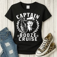 Funny Vintage Captain Of The Booze Cruise Womens T-Shirt