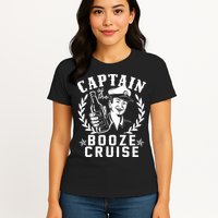 Funny Vintage Captain Of The Booze Cruise Womens T-Shirt