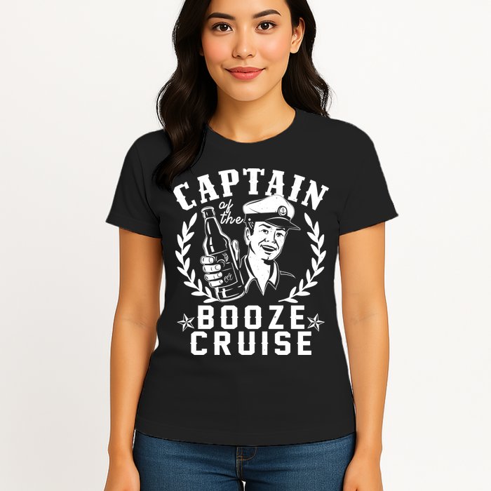 Funny Vintage Captain Of The Booze Cruise Womens T-Shirt