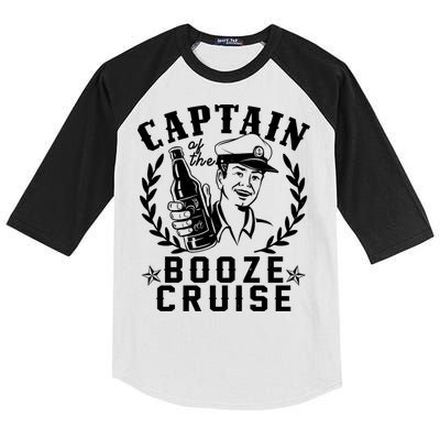 Funny Vintage Captain Of The Booze Cruise Kids Colorblock Raglan Jersey